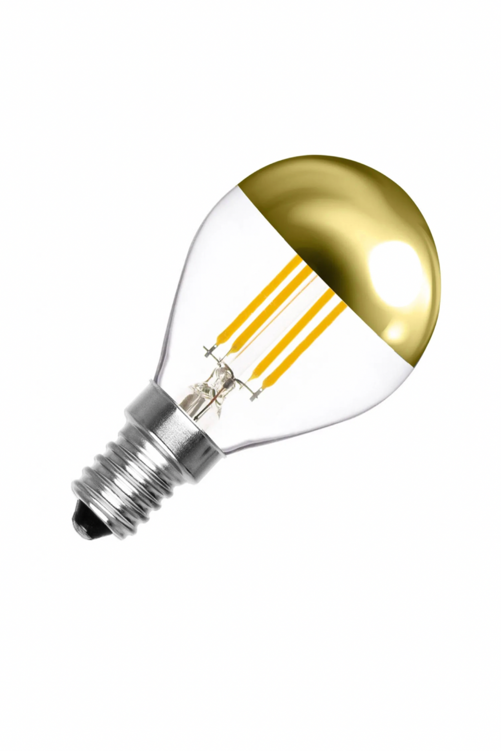 Ampoule à filament LED E14 4W Sphérique Calotte Dorée Dimmable Ariane
