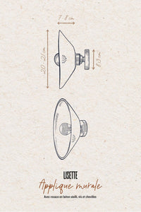 LISETTE - Terre mêlée mat - Suspension en applique - Potence noire mat